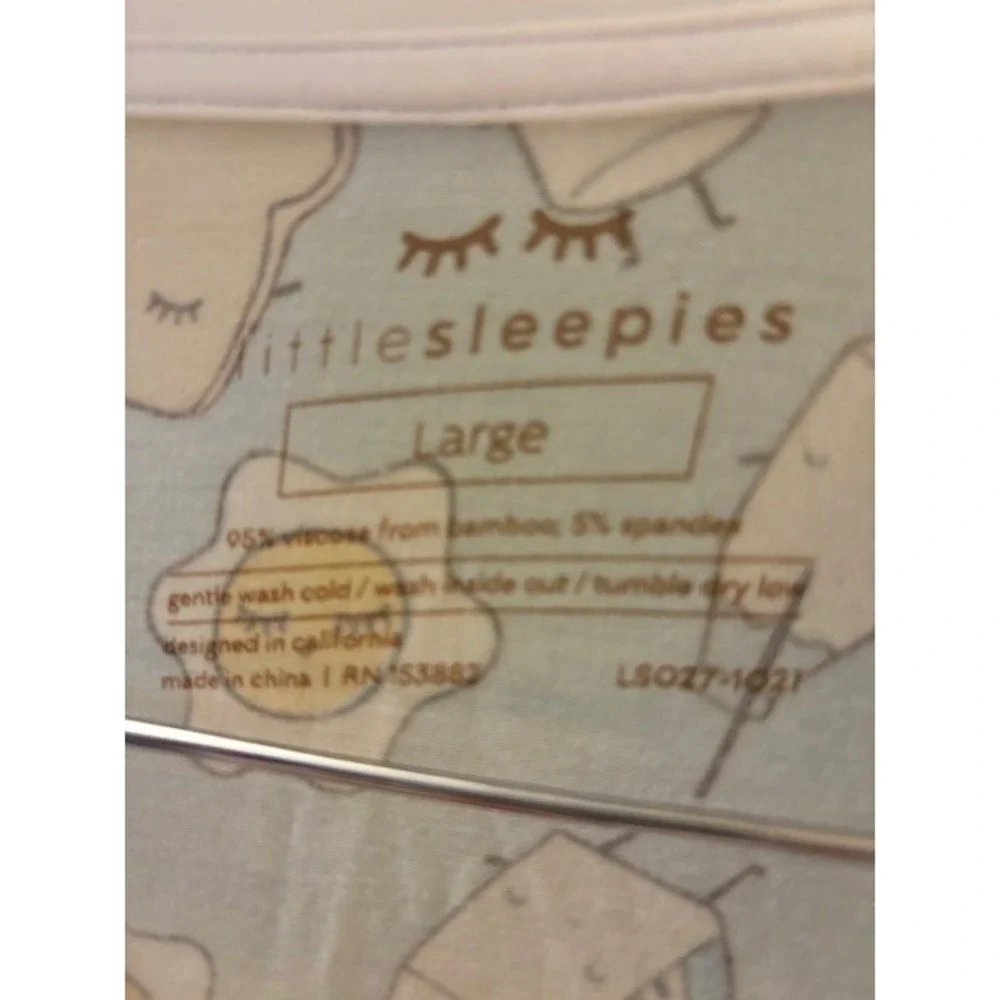 Little Sleepies Blue Breakfast Buddies Pajama Top Bamboo Viscose Adult S Large